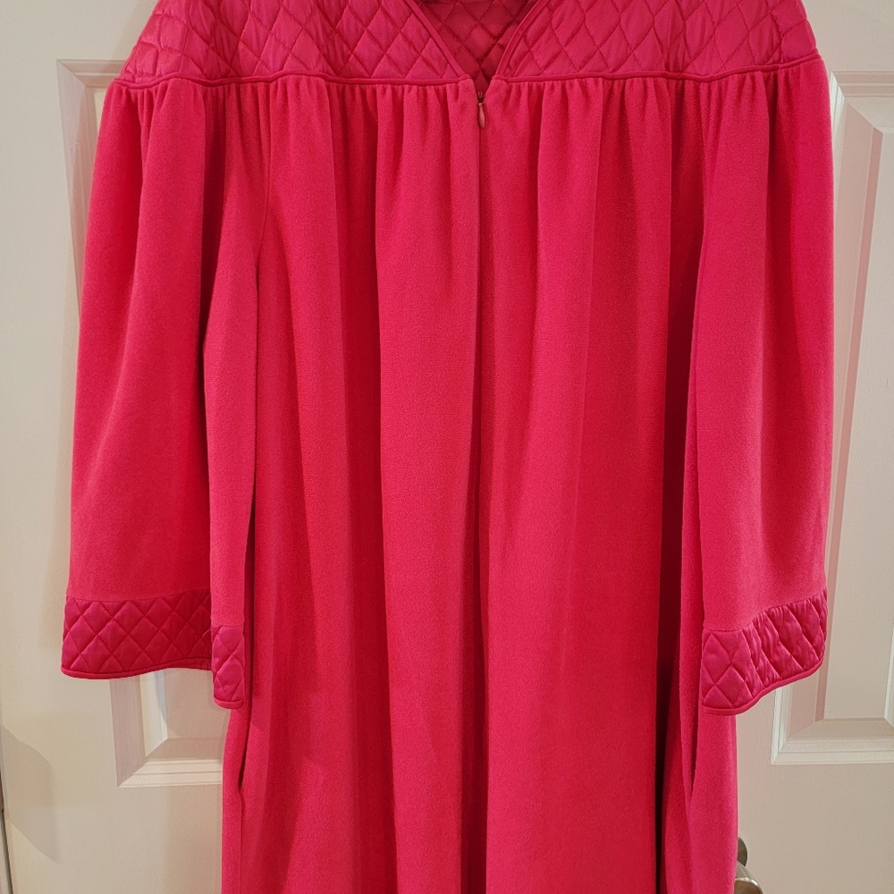 Vintage Vanity‎ Fair Housecoat Robe XL Pink Quilted Trim - Picture 3 of 9